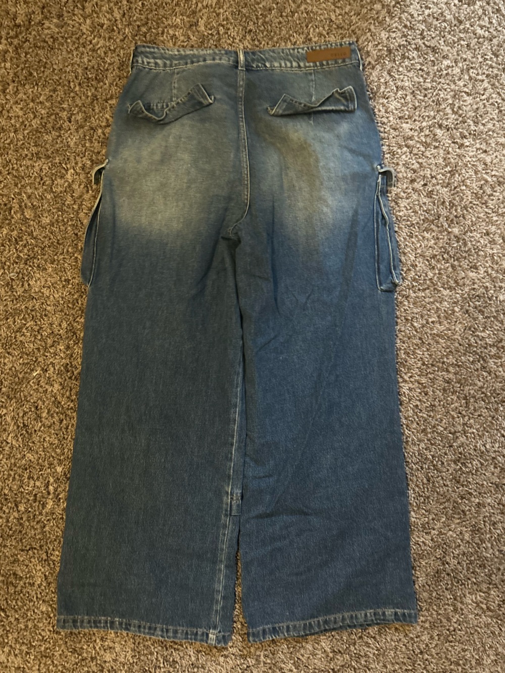 Cello Distressed Blue Cargo Denim Pants for WOMEN - Picture 2 of 3